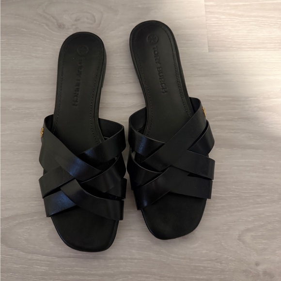 Tory Burch Black Leather Sandals - Picture 3 of 5